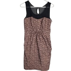 Anthropologie Moulinette Soeurs Pink Black Velvet Cinched Waist Sheath Dress 2